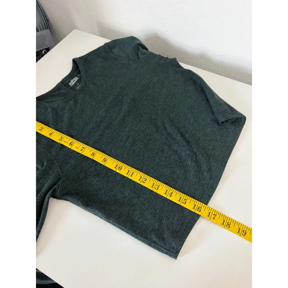 Girlfriend Collective Resest Cropped Top Long Sleeve Yoga Workout Green Size S